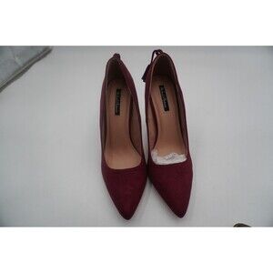 Michael Antonio Magenta Faux Suede Pointed Toe Stiletto Pumps Corset Back Size 9
